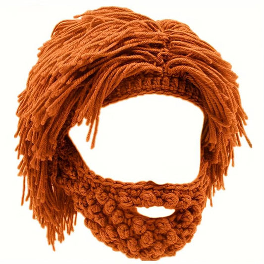 🔥Limited Sale 49% OFF! - Punk Style Beanie with Attached Straight Hair Wig and Knitted Beard