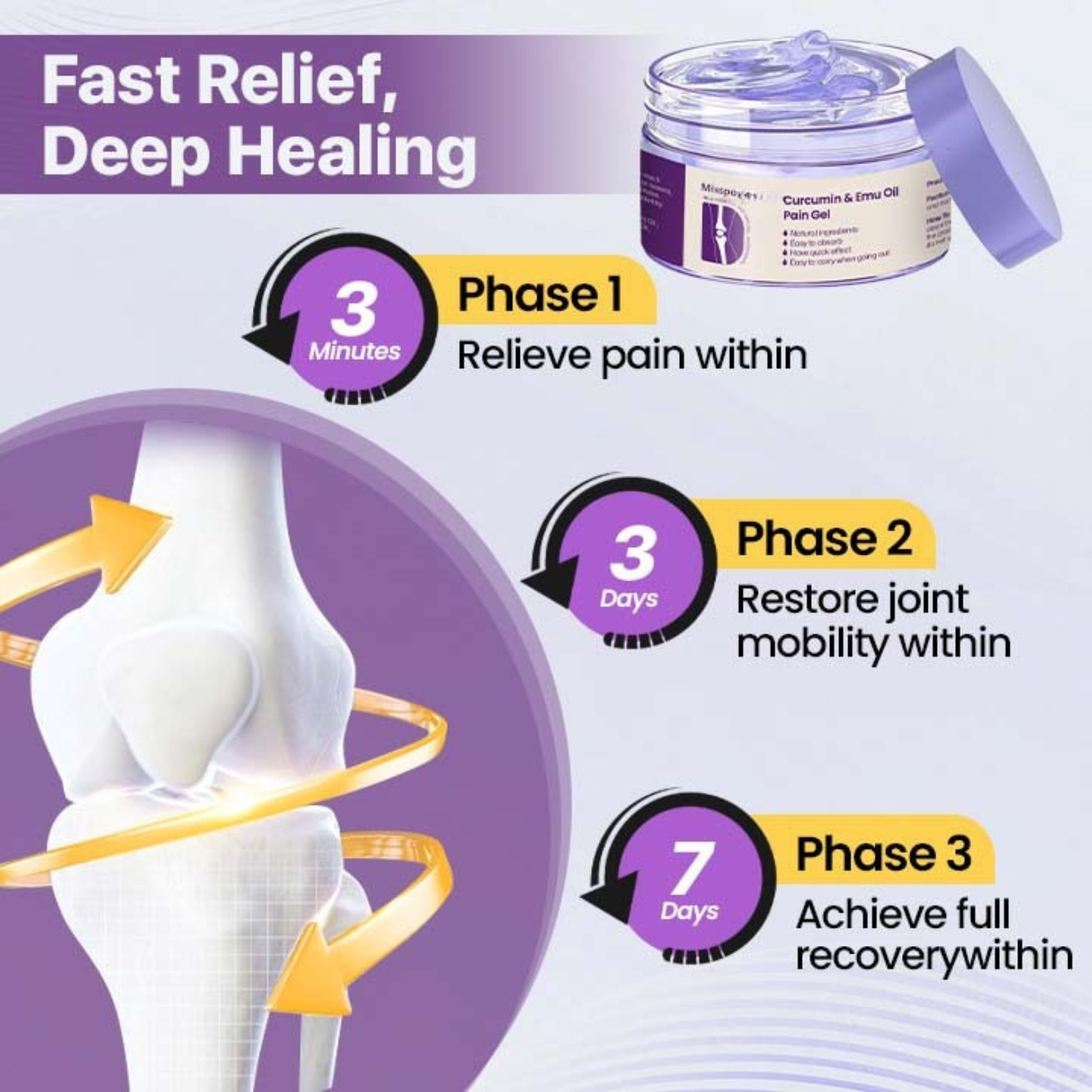 🔥hot sale 50% off🔥turmeric & emu oil arthritis soothing pain relief massage gel - american orthopaedics (aaos) approved🔥 buy 1 get 1 free! 🔥