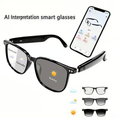 🔥Hot Sale🔥 AI Interpretation Smart Glasses🕶️Language Translation, Photochromic Lenses, AI Chat & Hands-Free Audio